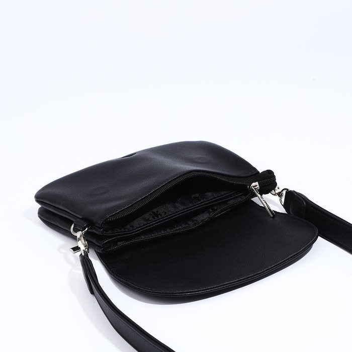 Сумка-мессенджер L-Craft на молнии, наружный карман, цвет чёрный - фото 7 - id-p203026329