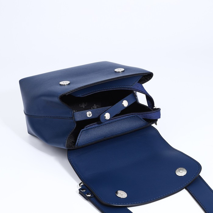Сумка-мессенджер L-Craft на магнитах, наружный карман, цвет синий - фото 6 - id-p203026333
