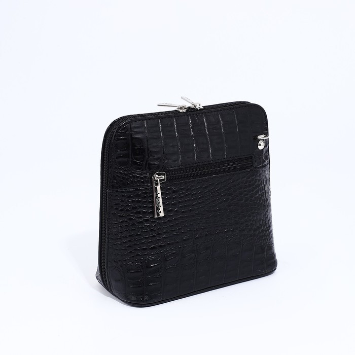 Сумка кросс-боди L-Craft на молнии, наружный карман, цвет чёрный - фото 2 - id-p203026481