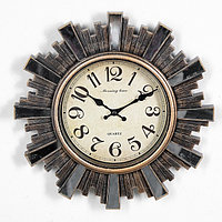 Часы настенные, серия: Интерьер, "Лучики Солнца", d-30 см, коричневые