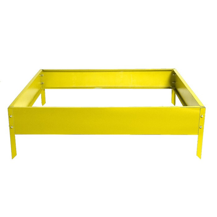 Клумба оцинкованная, 100 × 100 × 15 см, жёлтая, «Квадро», Greengo - фото 1 - id-p203027509