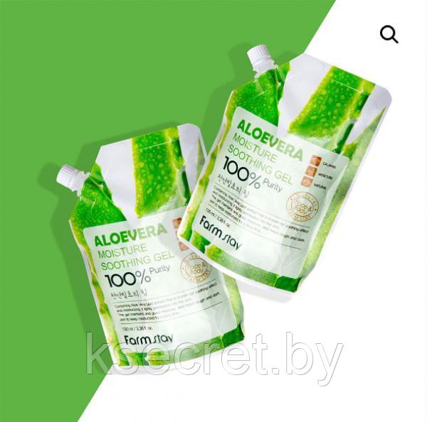 Многофункциональный гель с экстрактом алое вера FarmStay Aloevera Moisture Soothing Gel 100% 100 ml - фото 2 - id-p203033743
