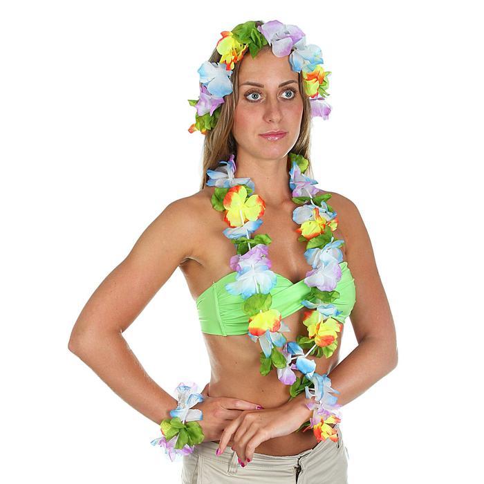 Набор гавайская тема 4 в 1: многоцветные цветы - фото 1 - id-p203065037