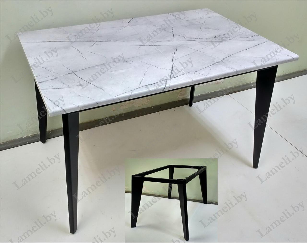 Стол кухонный на металлокаркасе серии "К-5" из постформинга, массива дуба или ЛДСП с выбором размера и цвета - фото 5 - id-p203066393