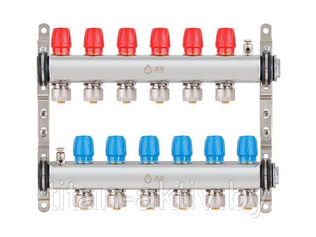 Коллекторная группа AVE135, 6 вых. AV Engineering (Для водоснабжения и отопления (радиаторы). Не для