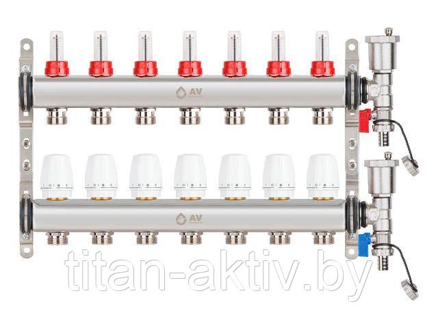 Коллекторная группа AVE136, 7 вых. AV Engineering (PRO серия Для теплого пола и водоснабжения)