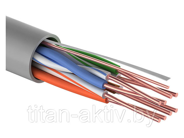 Кабель UTP 4PR 24AWG, CCA, CAT5e, PVC серый, (бухта 50 м) PROconnect - фото 1 - id-p98486005