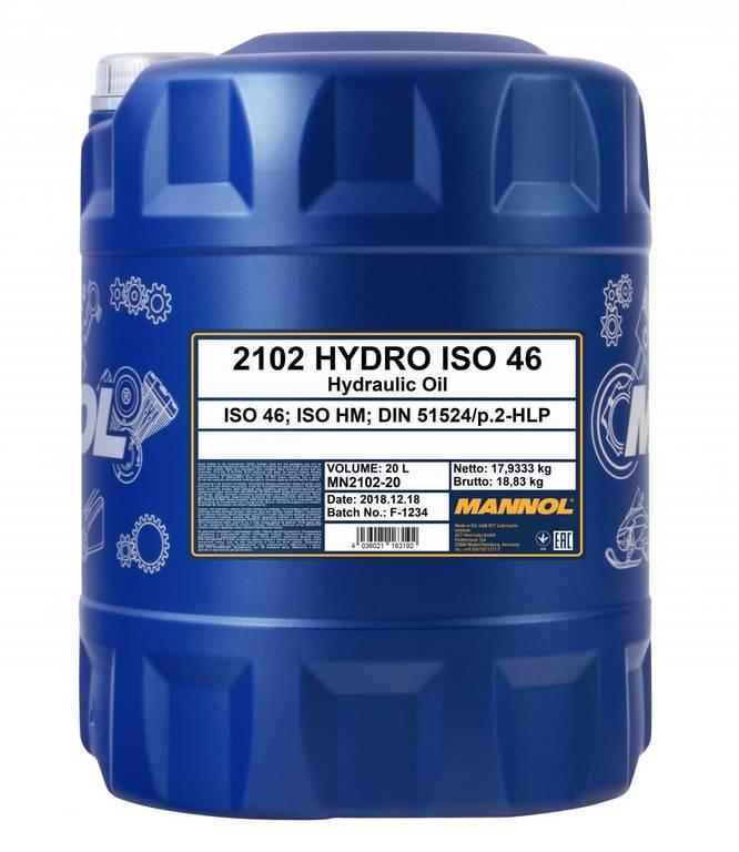 HLP 46 MANNOL Масло гидравлическое Hydro ISO 46, 20л. - фото 1 - id-p203076246