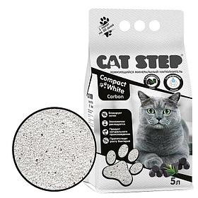 "Cat Step" Compact White Carbon наполнитель комкующийся минеральный 5л