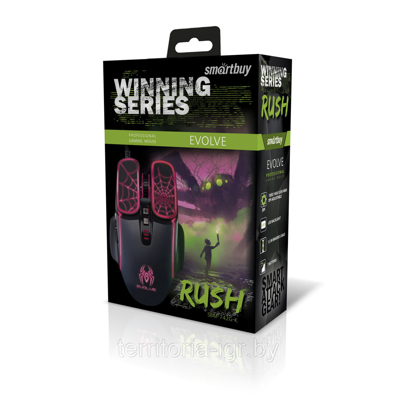 Игровая мышь SBM-742G-K RUSH Evolve Smartbuy (ID#203082611), цена: 39 руб.,  купить на Deal.by