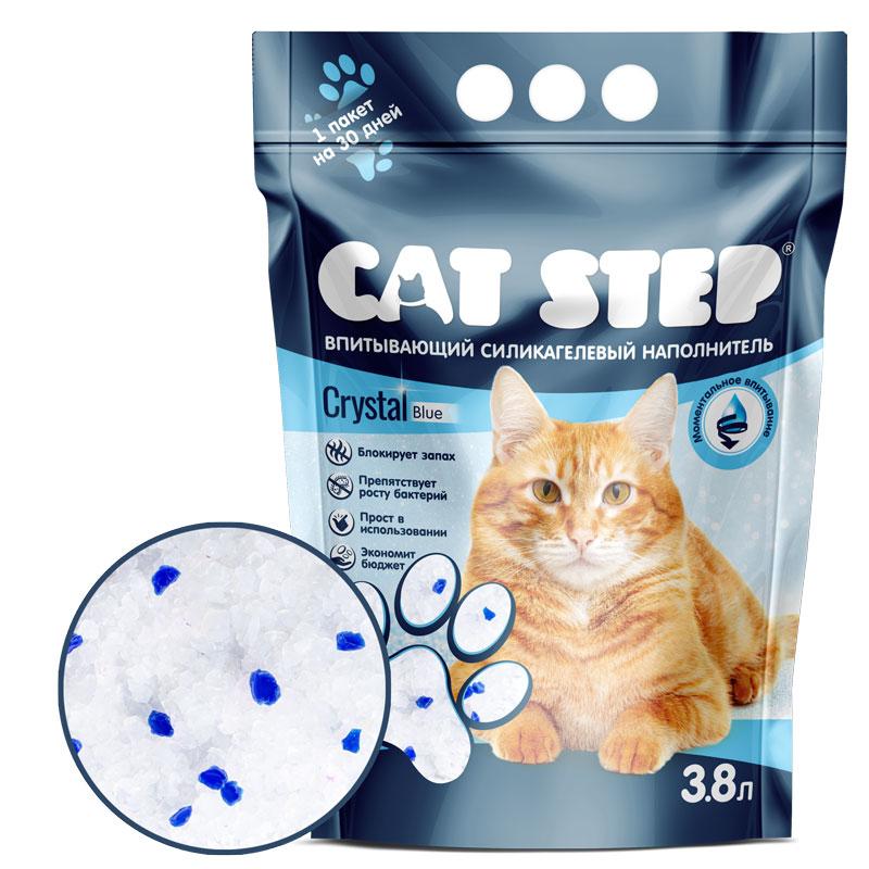"Cat Step" Arctic Blue силикагелевый наполнитель 3,8л - фото 1 - id-p203084017