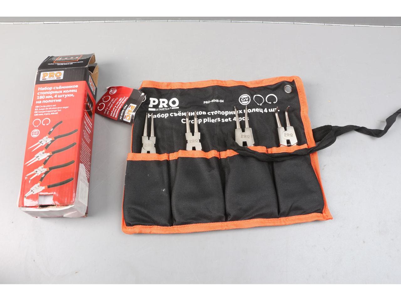 Набор съемников стопорн.колец 180мм 4шт. PRO STARTUL PRO-6048-04 уцененный (полотно)