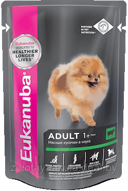 Консервы Eukanuba DOG ADULT 100г для собак с говядиной в соусе - фото 1 - id-p203085024