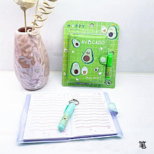Детский подарочный набор: блокнот "Авокадо" и мини-ручка