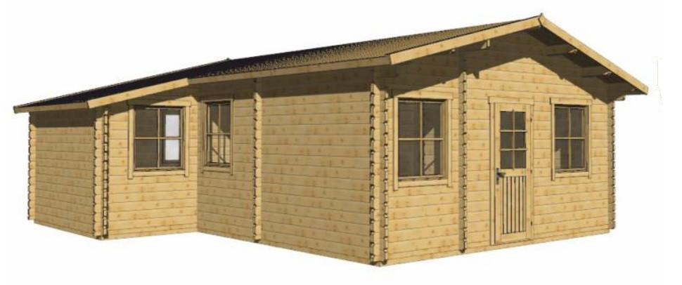 Дачный домик "Диана" 7,6х6,3 м  из профилированного бруса, (базовая комплектация), фото 1