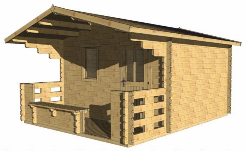 Дачный домик "Эльза" 3,6х4,8 м  из профилированного бруса, (базовая комплектация)