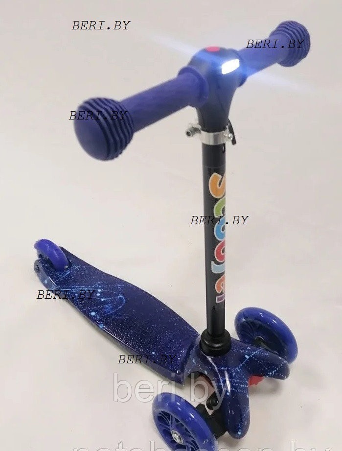 038Z-A Scooter MINI с ФОНАРИКОМ регулируемая ручка, светящиеся колеса - фото 2 - id-p203092706