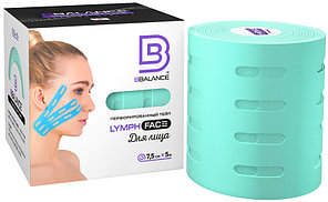 Перфорированный кинезио тейп для лица BB LYMPH FACE™ (7.5 см) 7.5 см × 1 м, Мята