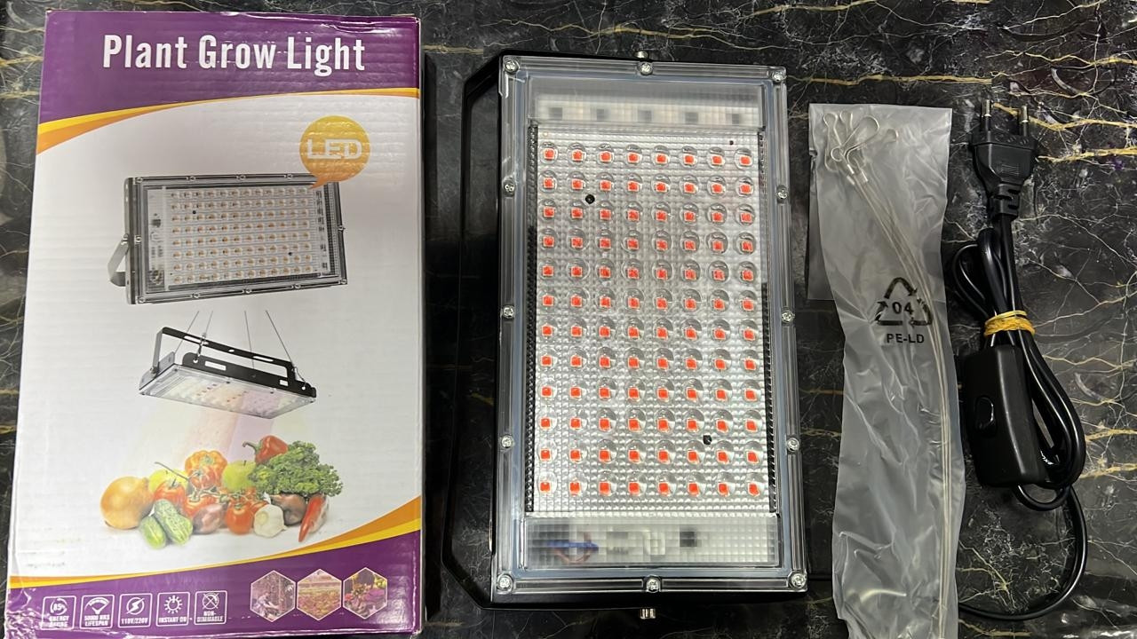 Фитопрожектор светодиодный Plant grow light 100 Вт, IP66, 220 В, 96 LED ламп, 23.5х13 см мультиспектральный дл - фото 9 - id-p203109309