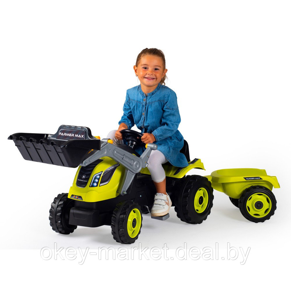 Детский педальный трактор Smoby Farmer Max 710132 - фото 5 - id-p203110495