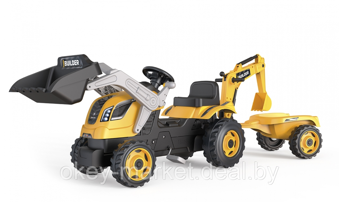 Детский педальный трактор Smoby Builder Max 710304