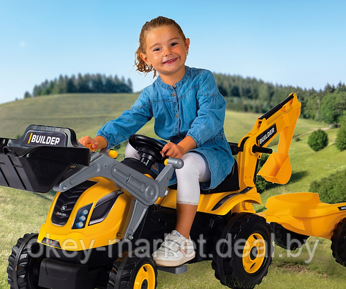 Детский педальный трактор Smoby Builder Max 710304, фото 3