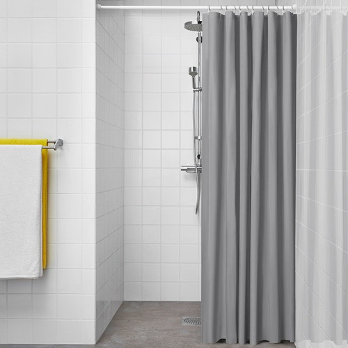 IKEA/ ЛУДДХАГТОРН штора для ванной, 180x200 см, серый - фото 2 - id-p203114860