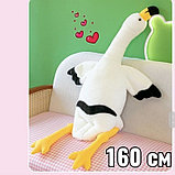 Мягкая игрушка-подушка белый фламинго 160 см, гусь фламинго, фото 2