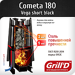 Дровяная банная печь Grill'D Cometa Vega 180 Short Window Max, фото 5