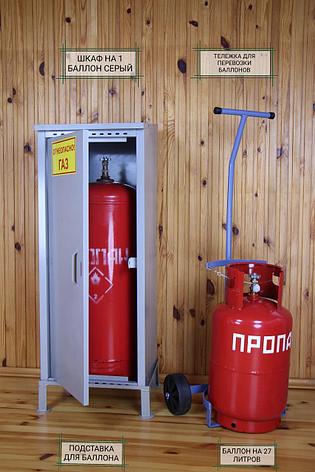 Шкаф для газовых баллонов (серый, 1х50 л.), фото 2
