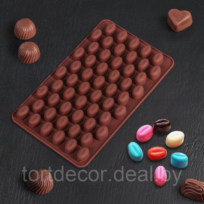 Форма для шоколада «Кофейные бобы», 55 ячеек - фото 1 - id-p203118989