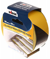 Лента клейкая для разметки пола Unibob 50 мм*50 м, 150 мкм, желто-черная