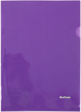 Папка-уголок пластиковая Berlingo А4+ толщина пластика 0,18 мм, прозрачная фиолетовая - фото 1 - id-p203119280
