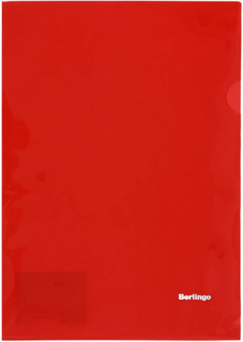 Папка-уголок пластиковая Berlingo А4+ толщина пластика 0,18 мм, прозрачная красная - фото 1 - id-p203119281