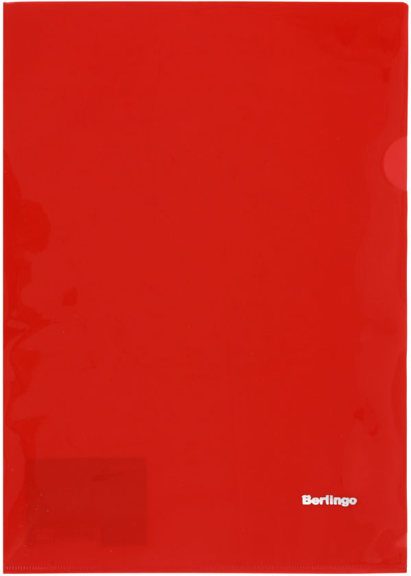 Папка-уголок пластиковая Berlingo А4+ толщина пластика 0,18 мм, прозрачная красная - фото 2 - id-p203119281