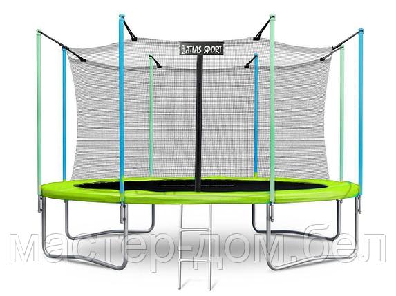 Батут Atlas Sport 374 см (12ft) 4 с внутренней сеткой и лестницей GREEN, фото 2