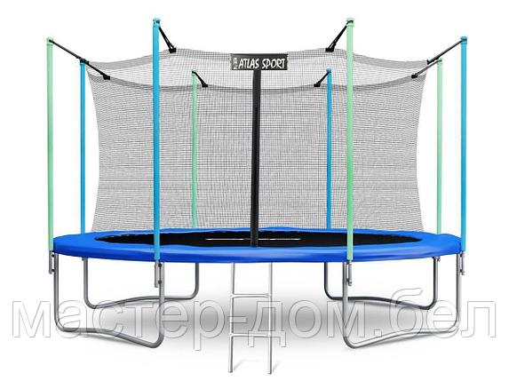 Батут Atlas Sport 435 см (14ft) с внутренней сеткой и лестницей BLUE, фото 2