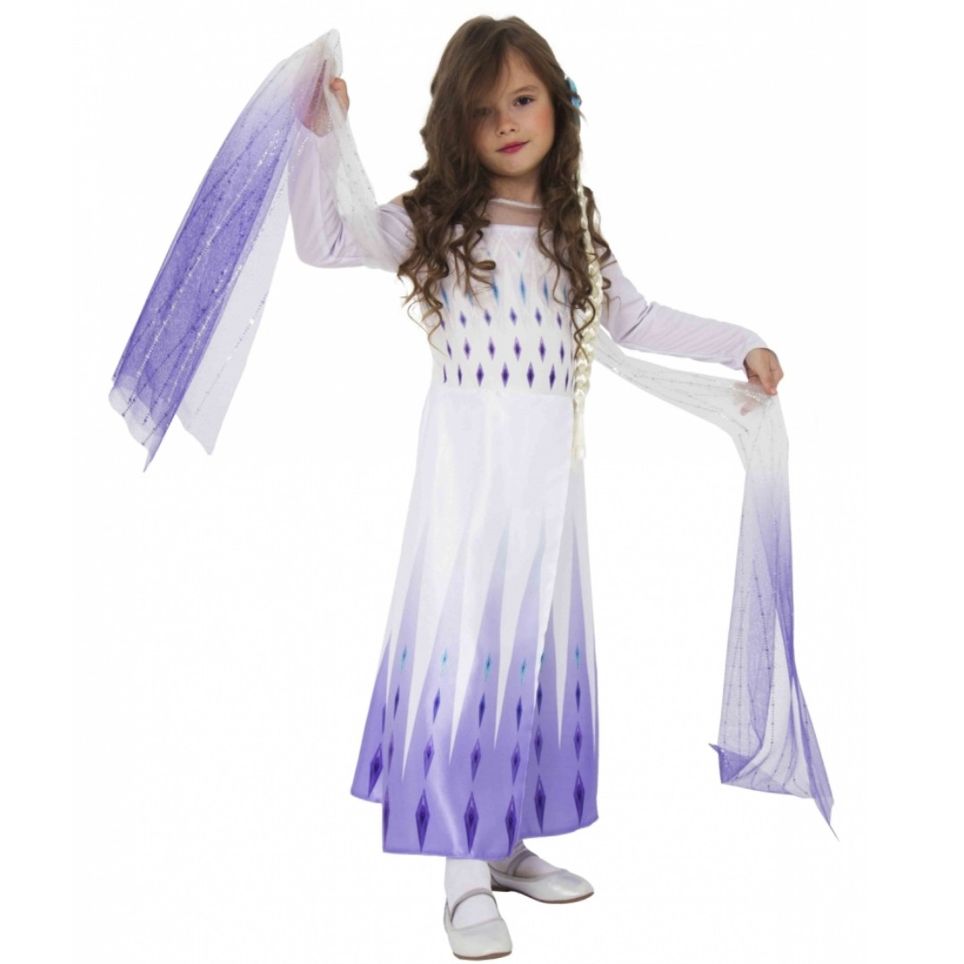 Детский карнавальный костюм Эльза 2 (белое платье) БАТИК 22-19 - фото 1 - id-p203137451