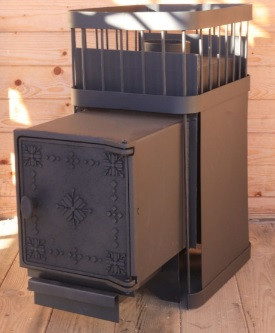Печь банная ComfortProm СТАЛЬ для парной до 14 кубов вес 39 кг чугунная дверь