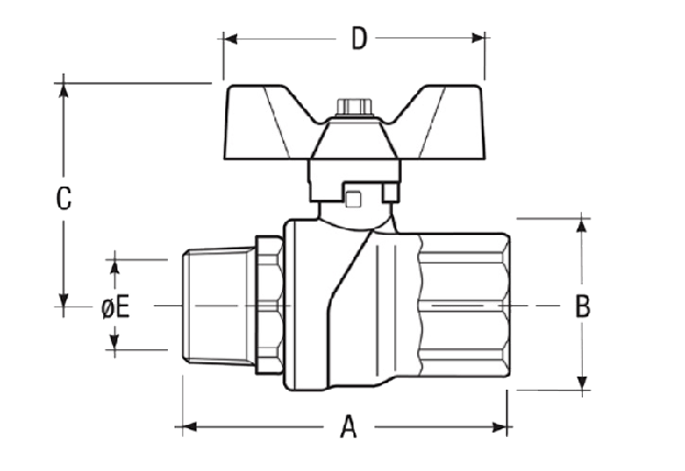 Кран шаровый вн./нар 1/2" F.I.V. EVOLUTION бабочка синяя, фото 2