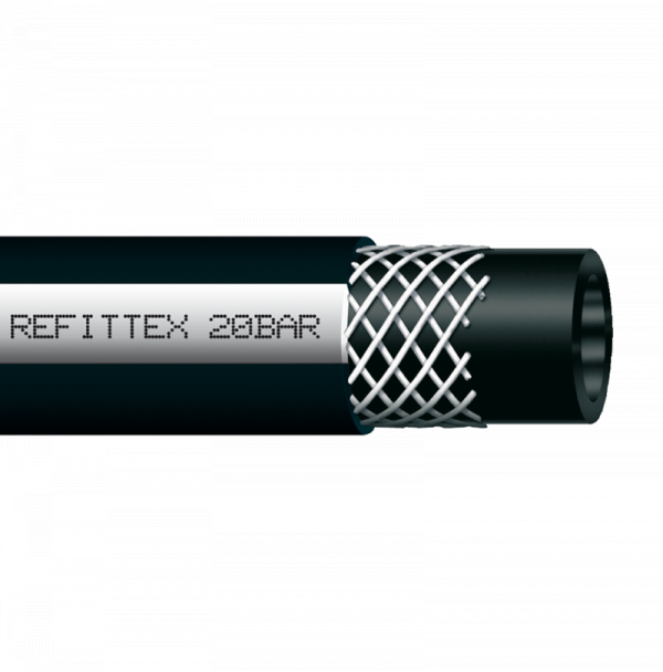 Шланг ПВХ REFITTEX 20 BAR технический армированный трехслойный 16*3,5 мм, 50 м.