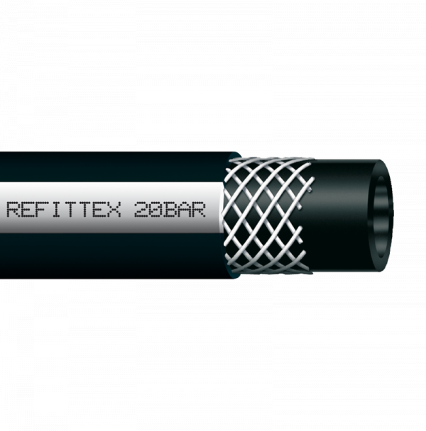Шланг ПВХ REFITTEX 20 BAR технический армированный трехслойный 25*3,5 мм, 50 м.