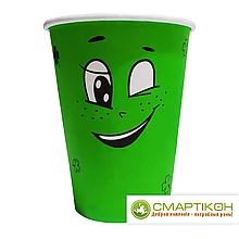 Стакан для горячих напитков Emoji зелёный 350 мл, 50 шт