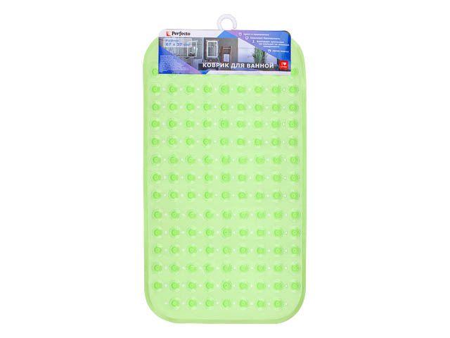 Коврик для ванной, прямоугольный с пузырьками, 66х37 см, зеленый, PERFECTO LINEA