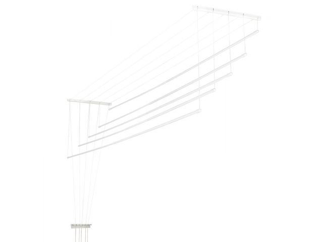 Сушилка для белья потолочная алюминиевая телескоп. 1,0-1,8 м, 5 стержней, белая, PERFECTO LINEA (5 стержней) - фото 1 - id-p203139778