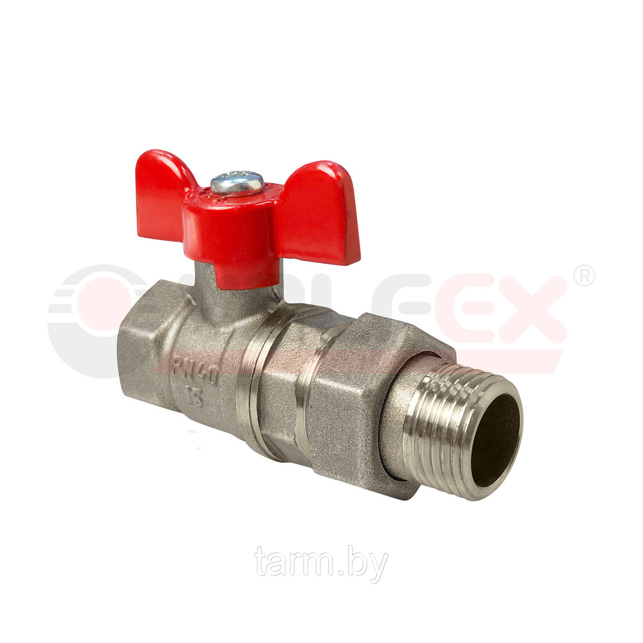 Кран шаровый 11б27п Ду15 (1/2") Ру2.5МПа (американка) Valfex