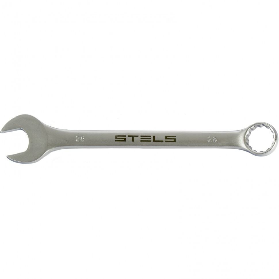 Ключ комбинированный, 28 мм, CrV, матовый хром Stels