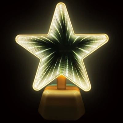 Светодиодный ночник Звезда, зеркальный, желтый - фото 1 - id-p188980641