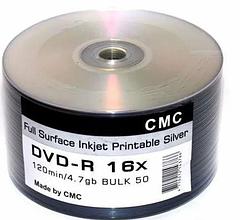 DVD-R 4.7 GB(16х) (балк) (50) (FULL INKJETPRINT)  (без банки), CMC   (600)