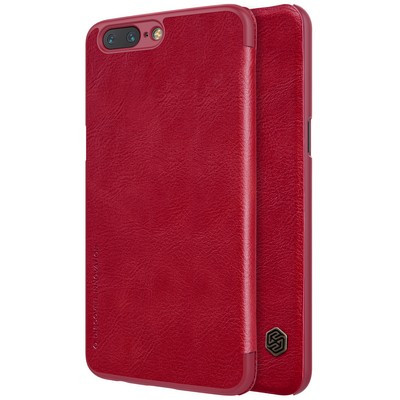 Кожаный чехол Nillkin Qin Leather Case Red для OnePlus 5 - фото 4 - id-p203150928